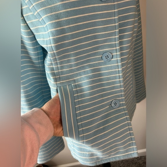 Talbots robin egg blue nautical button up jacket size small - Picture 4 of 13